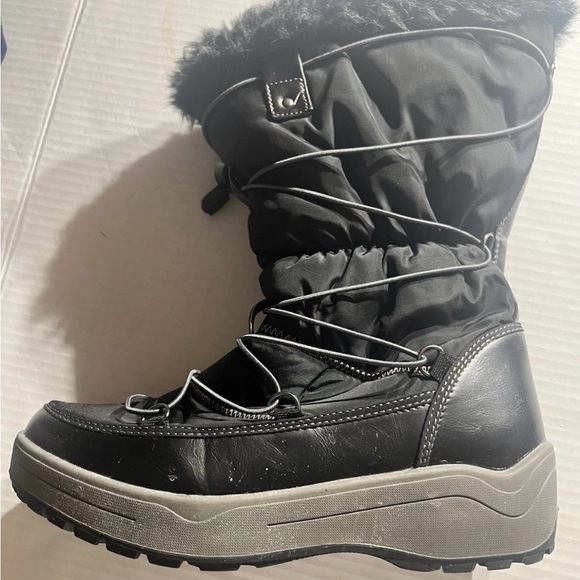 Torrid Women Snow Black Winter Rain combat Sherpa rubber sole faux fur Boots 10 - Picture 13 of 13